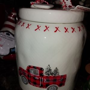 10 Strawberry Street Red Truck Canister